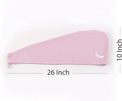 SELARUS 100% Turkish Cotton Hair Towel Wrap for Women,Non Microfiber,400-GSM(Grams per Square Metre),AntiFrizz,Hair Plop Waffle Towels for Curly,Long&Thick Hairs,Turban Head Wrap,1Pack10x26inc
