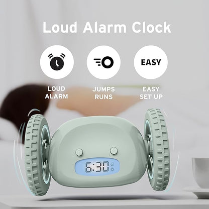 CLOCKY Extra Loud Alarm Clock for Heavy Sleepers on Wheels Rolls Runs Away
