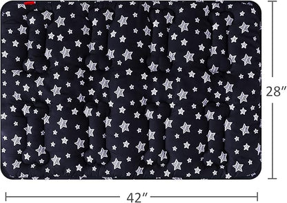 Moonsea Dog Crate Mat (42" X 28") 2 Pack, Soft Bed, Personalized Pad, Anti-Slip Bottom, Machine Washable Kennel Pad, Black