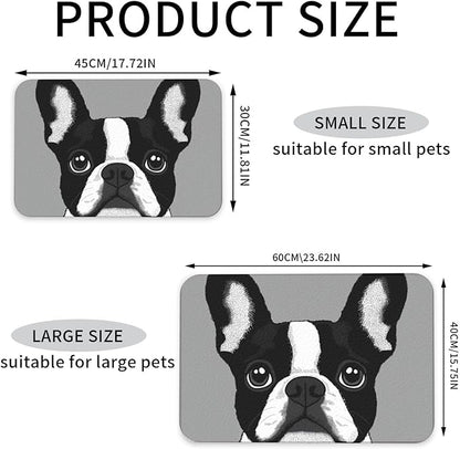French Bulldog Food Mat for Floors Waterproof,Quick Dry Anti-Slip Dog Bowl Mats for Food and Water,Pet Feeding Mats,Pet Placemat for Messy Drinkers to Protect Floors,Pets Supplies 17.72×11.81in