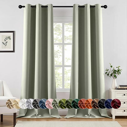 MIULEE Sage Green Blackout Curtains