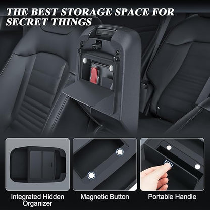 BIBIBO for 2025 2026 Sportage Center Console Cover Kia Sportage (SX/SX Prestige/X-Pro/X-Pro Prestige) Silicone Arm Rest Cover w/Hidden Storage Box 2025 Sportage Armrest Secret Compartment