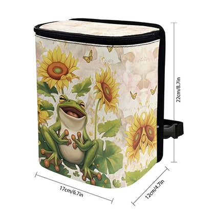 Cute Frog Car Trash Can Leak Proof Multipurpose Trash Bin for Car Easy Installation Cars Garbage Cans Fashion Auto Interior Fit for Automotive Truck SUV