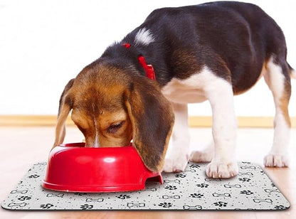 Dog Food Mats,Cat Absorbent Water Bowl Feeding Mats Pet Placemats for Food and Water Spot 16 * 24 inch