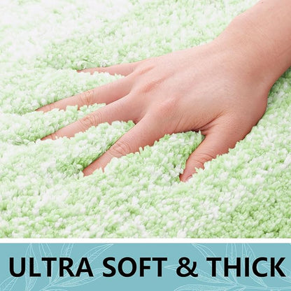 Arotive Microfiber Bathroom Rugs, Shaggy Soft and Absorbent Bath Rug, Non-Slip, Thick Plush Machine Washable Dry Bath Mats for Bathroom, Tub and Shower, 70x24, Sage Green, Rectangular