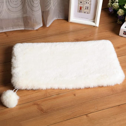 SHENGOCASE 2-Pack 10"x 15.7" Faux Rabbit Fur Cat Dog Bed Cushion Pad Mat, Cat Tree Tower Replacement Cushion for Window Perch Carrier House Cage Crate Kennel