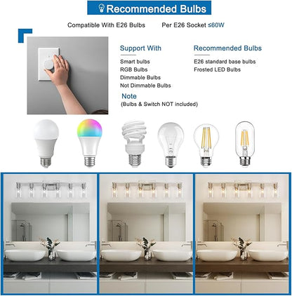 6 Light Bathroom Light Fixtures, Bathroom Vanity Light