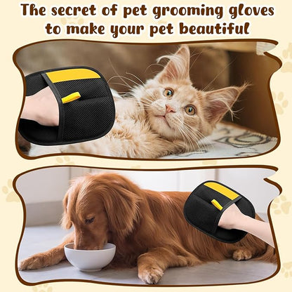 marveher Pet Hair Removal Gloves,Electrostatic Gloves Pet Hair, Efficient Grooming Glove for Cats Dogs, Reusable Pet Hair Removal Tool for Couch, Furniture, Carpet, Curtain (3)