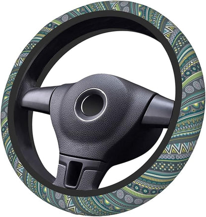 Boho Pattern Steering Wheel Cover Neoprene Universal 15 Inches Car Steering Wheel Protector for Women Men