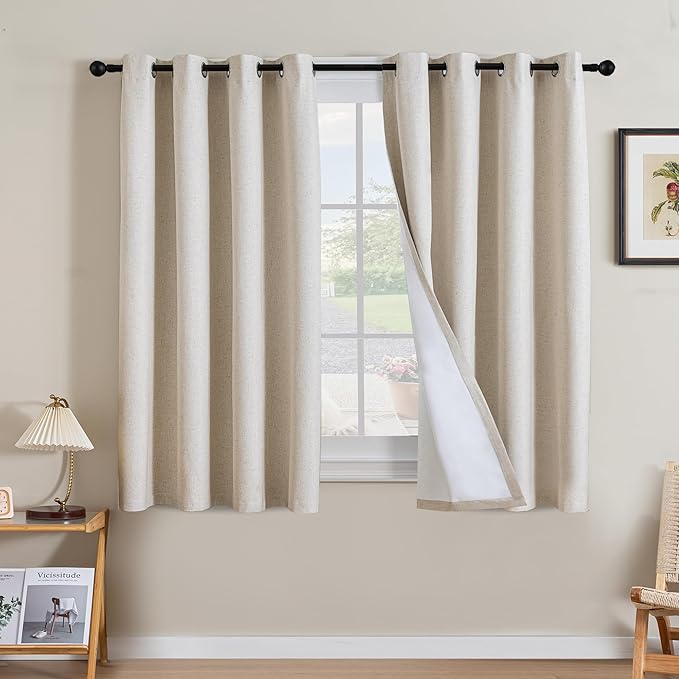 H.VERSAILTEX Linen Curtains 100% Blackout Curtains