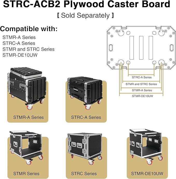 Sound Town Lightweight and Compact 6U ATA ABS Rack Case,