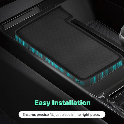 Center Console Wireless Charging Mat Compatible with Toyota Camry 2025 2026, Anti-Slip Waterproof Wireless Charging Protective Pad Car Interior Accessories Black