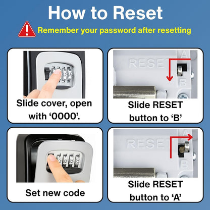RUDY RUN Key Lock Box for Outside - Wall Mount Combination Lockbox for House Keys Outdoor