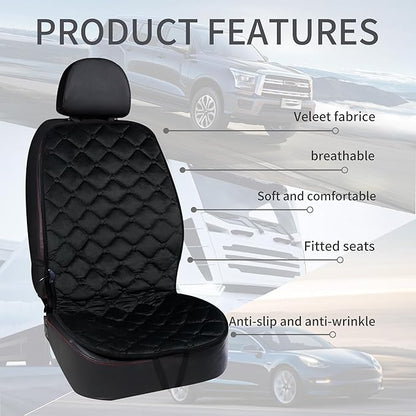 ESMING Driver Or Passenger Car Seat Cushion for Full Back and Seat-Black