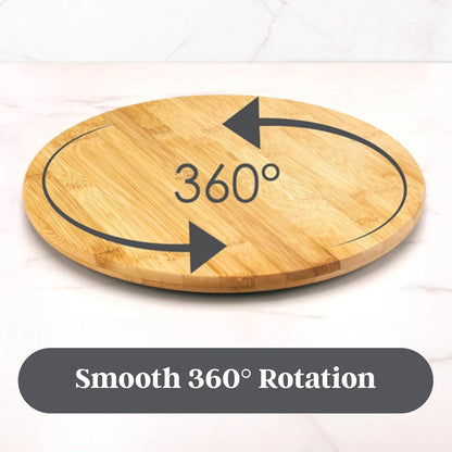 TB Home Lazy Susan Organizer for Cabinet, Pantry or Tabletop – 14" Bamboo Turntable for Kitchen, Counter or Spice Rack Storage