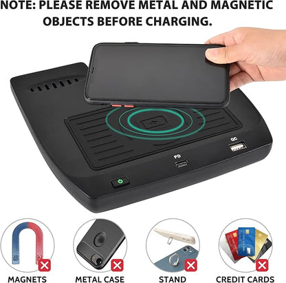 KEWISAUTO Car Wireless Charger for 2016-2021 Honda Civic, Center Console Charging Panel USB-A USB-C Fast Phone Charger Pad for Honda Civic 2016 2017 2018 2019 2020 2021 Accessories