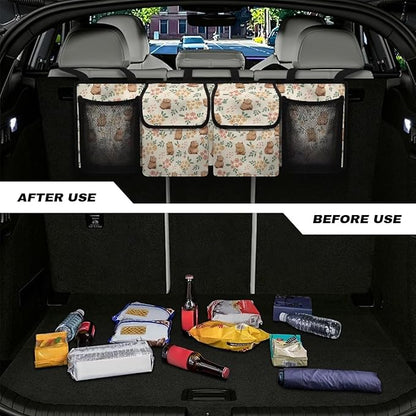 Car Trunk Organizer and Storage Cute Capybara Car Organizer Keep the Car Clean and Tidy, Washable Car Organization Women Automotive Interior Accessories for SUV/MPV/Truck/Van/Sedan