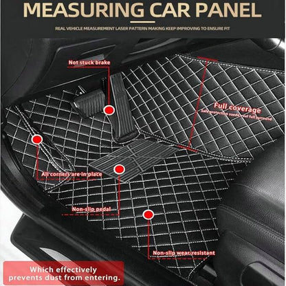 TREGOO All Weather Car Mats Custom Fit Non Slip Floor Mats for 1998-2025 Cars Personalized Leather Protection Pads Suitable for Men Women (Black Rice)
