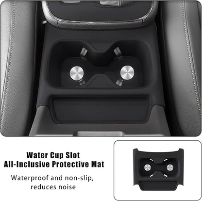 Silicone Gear Shift Panel Trim Cover for 2025 2026 Honda CRV Accessories Anti-Scratch Center Console Water Cup Holder Wireless Charging Protector Pad with CR-V 2023 2024(Not for Hybrid)-Black