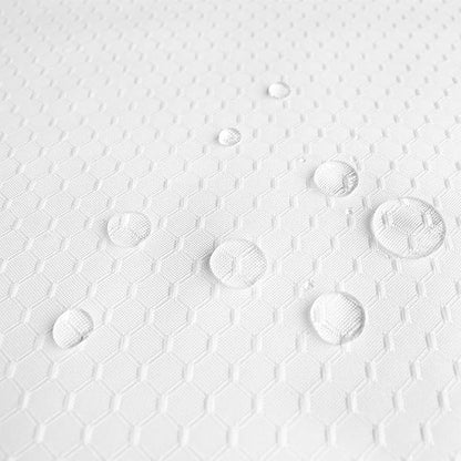 AooHome Heavy Duty Fabric Shower Curtain, Solid White Waffle Weave Bathroom Curtain with Hooks, Weighted Hem, Water Repellent, 72x72 Inch