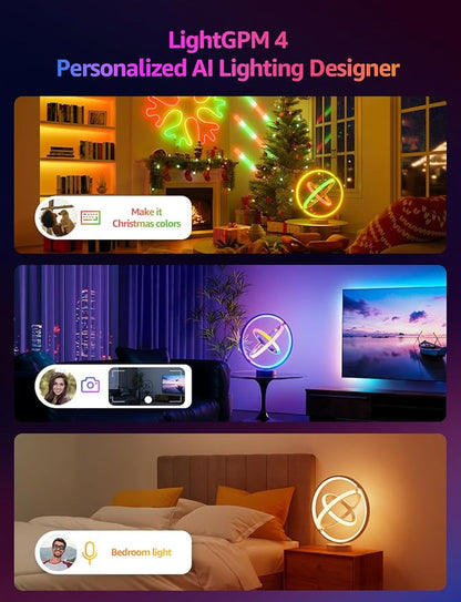 Lepro TB1 AI Smart Table Lamp, RGB+IC Addressable Color Changing Desk Light