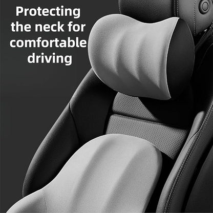 Car Headrest Lumbar Support Cushion for Toyota Corolla Cross 2022 2023 2024, Ergonomic Car Seat Headrest Cushion for Neck Back Pain Relief Memory Foam Breathable Removable Cover for Office Chair Car