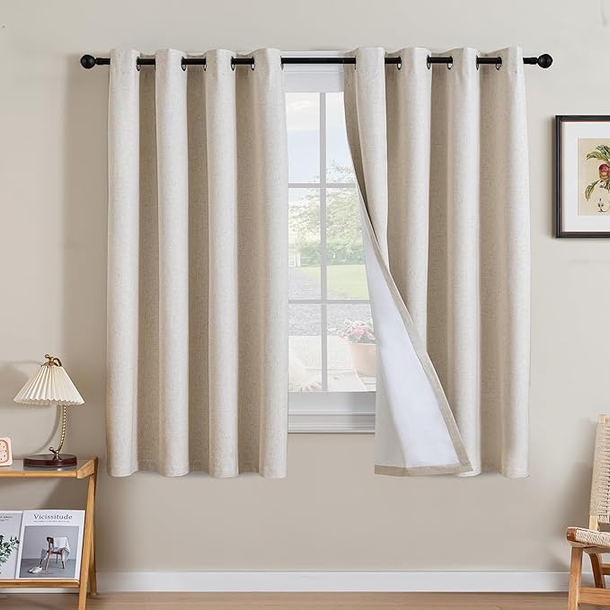 H.VERSAILTEX Linen Curtains 100% Blackout Curtains