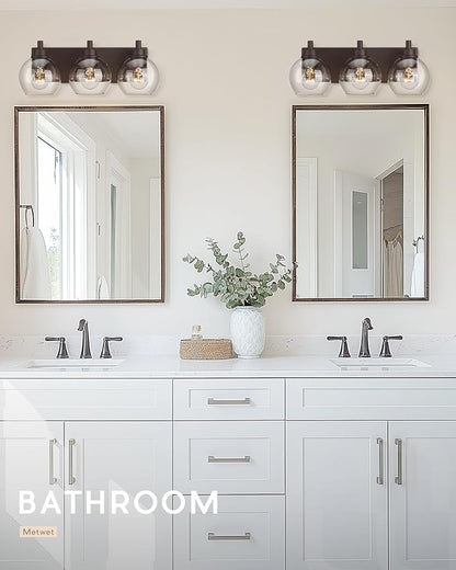 METWET Bathroom Light Fixtures Over Mirror, 3-Light Oil Rubbed Bronze Vanity