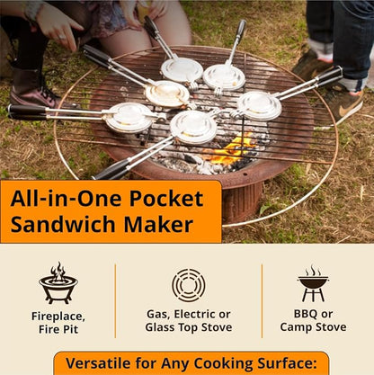 Sandwich Grill 3-Pack | Handheld Sandwich Maker & Panini Press, Portable Cast