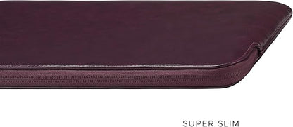 Comfyable Slim Laptop Sleeve Compatible with 13 Inch MacBook Air 13 in M4 M3 M2 M1, 13" MacBook Pro, PU Leather Bag Water-Resistant Cover Case, Berry Brown