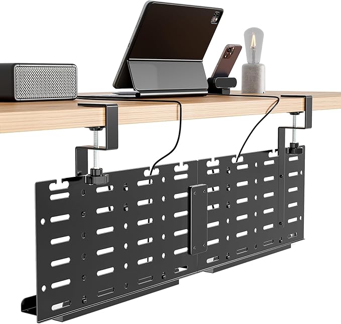 Under Desk Cable Management Tray, 30.2" Vertical Metal Pegboard Organizer