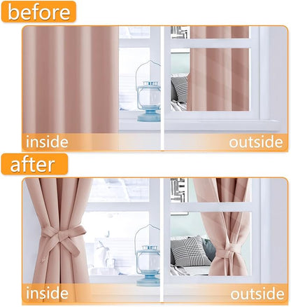 Hiasan Room Darkening Curtains for Bedroom, 70 x 84 Inches