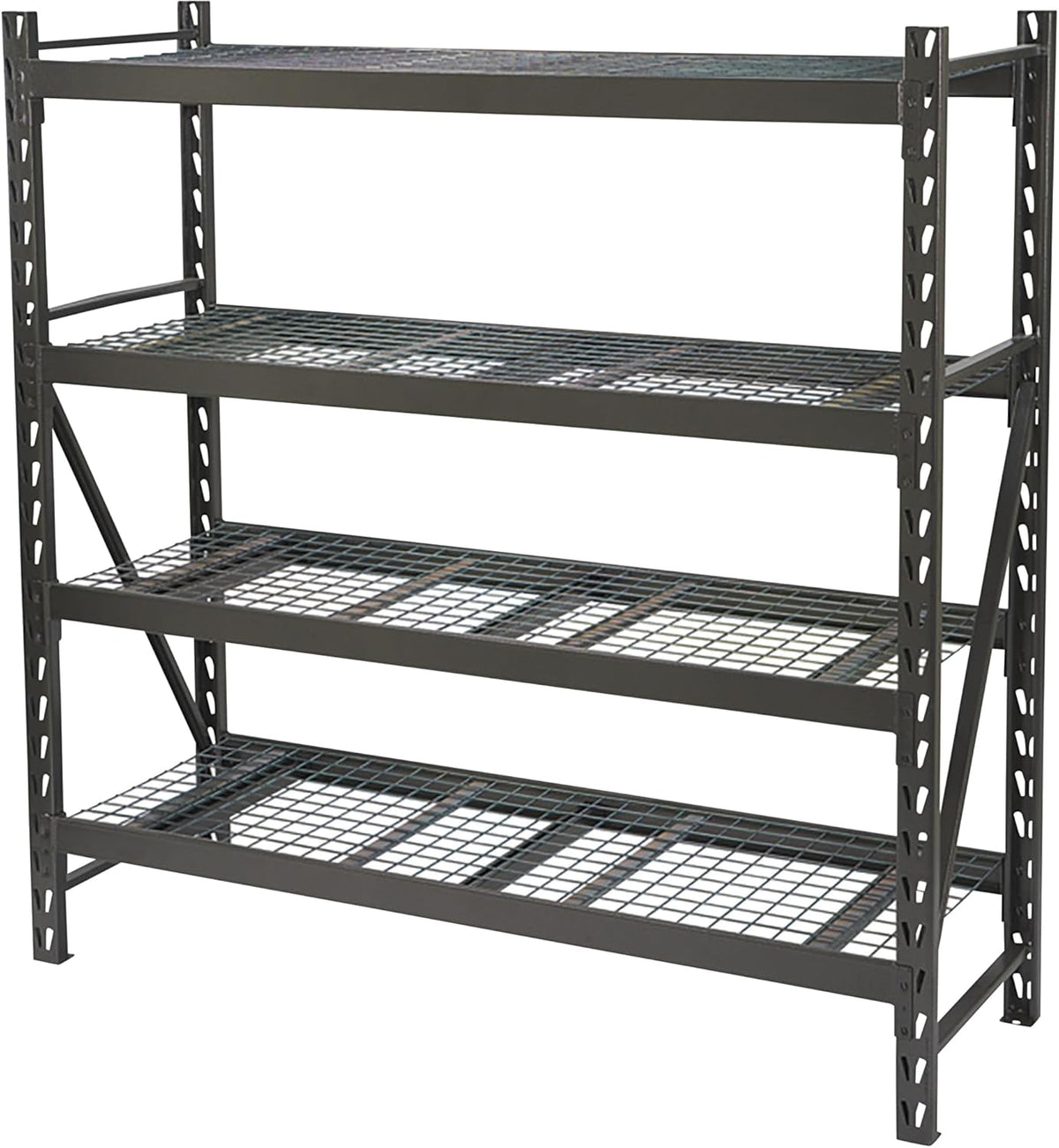 Ironton 4-Tier Industrial Steel Shelving Unit, 8,000-Pound Load Capacity, Garage Storage Rack, 77" W x 24" D x 72" H