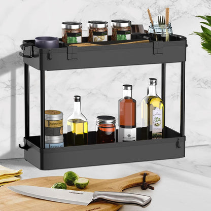 SPACELEAD Slim Storage Cart 3 Tier,Bathroom Organizer Rolling Utility,Mobile Shelving Unit Slide Out for Office, Kitchen, Laundry Room & Narrow Places,Black