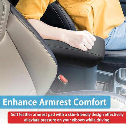 Center Console Armrest Cover Fit for Ford Maverick Accessories 2022-2025 2026 Armrest Case Arm Rest Storage Box Pad Console lid Protector Leather Seat Box Cushion (Gray Stitches)