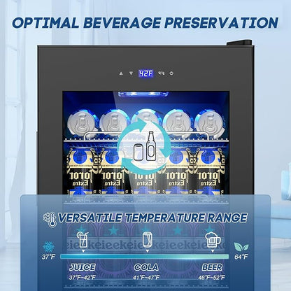17Inch Beverage Refrigerator and Cooler Freestanding, 96 Cans Mini Fridge