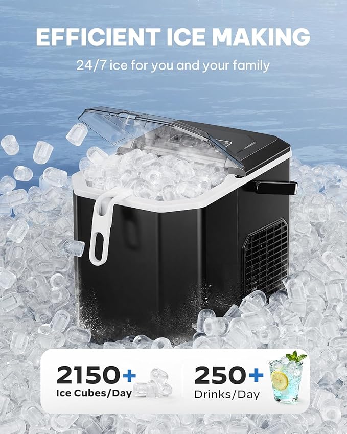 Silonn Countertop Ice Maker, Portable Bullet Ice Machine