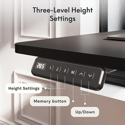 SANODESK 4-Leg L Shaped Standing Desk, Electric Height Adjustable Desk