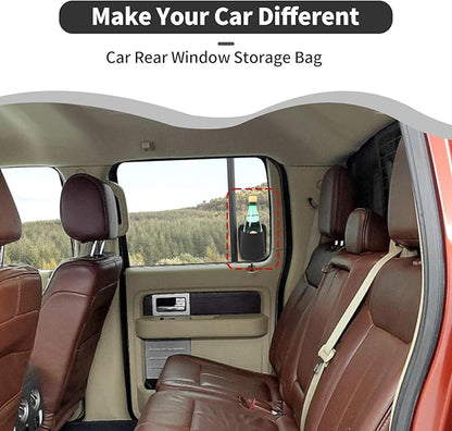 Car Rear Window Storage Bag Compatible with 2021 2022 2023 2024 2025 Ford F150 and all vehicles with fixed glass windows, Oxford Cloth Rear Row Window Storage Organizer