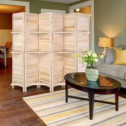 Bonnlo 6 Panels Wood Room Divider