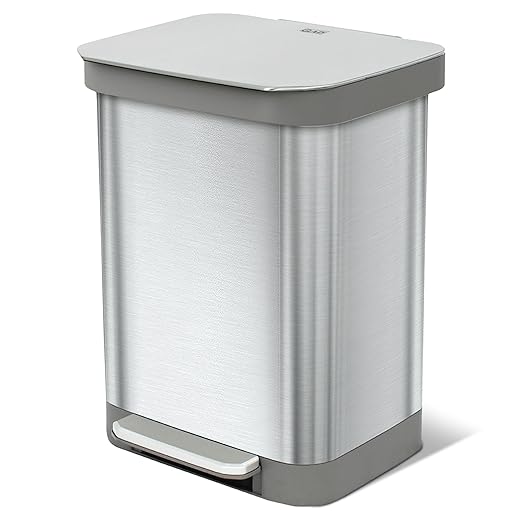 Glad Stainless Steel Step Trash Can, Series 2
