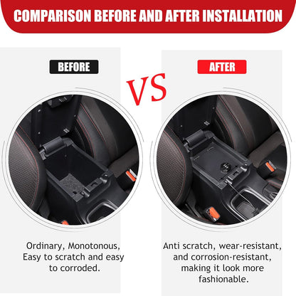 Center Console Lock Safe Box Compatible with Subaru WRX/Levorg 2022-2025, Aluminum Alloy Armrest Security Organizer Tray Vault with 3 Digit Combo Password Interior Accessories