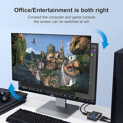 HDMI 2.1 Bi-Directional Switch Ultra HD 8K HDMI Switcher 2 in 1 Out/ 1 in 2 Out