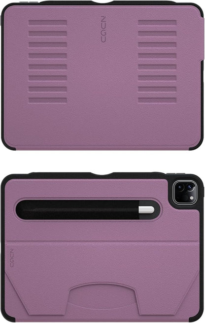 Zugu Case for iPad Pro 11 (M4/M5) 2024/2025, Slim Protective Cover with Apple Pencil Holder, Auto Wake/Sleep, Multiple Viewing Angles, iPad Pro 11 Inch Cover, Phone Protector, Berry Purple