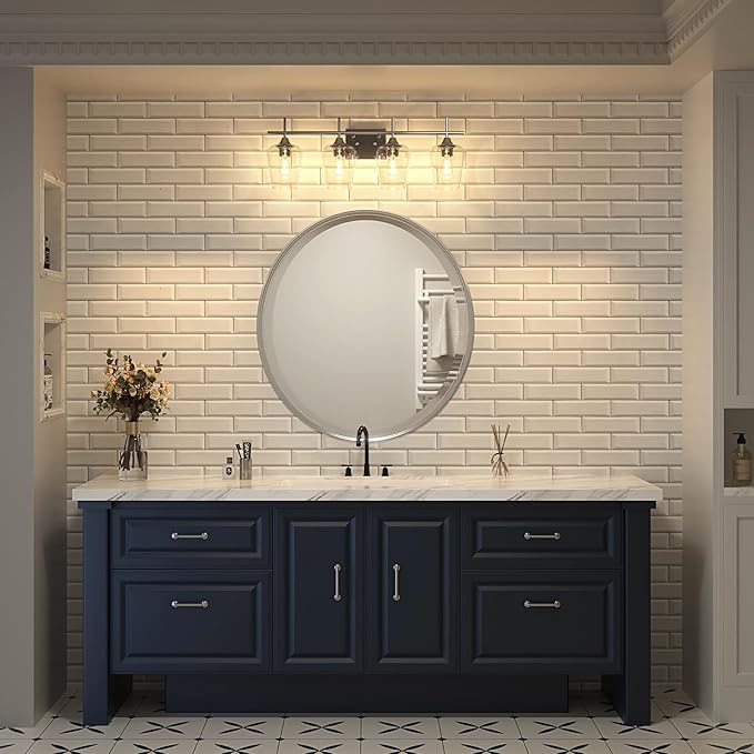 VONLUCE Bathroom Vanity Light, 4 Light Bathroom Light Fixture Over Mirror