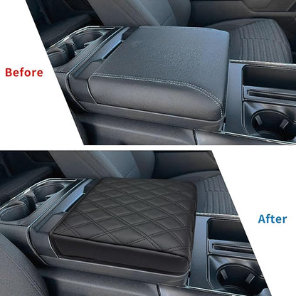 Xaido Center Console Cover for 2021-2025 2026 Ford F150 & 2022-2025 2026 F150 Lightning Work Surface Console Accessories, Leather Armrest Protector Pad (Only fit for Work Surface Console)