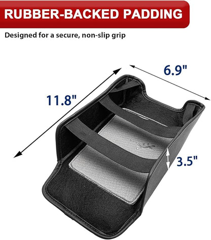 KBH Center Console Armrest Cover for 2006-2016 Land Rover LR3 & LR4, 2006-2013 Range Rover Sport, Middle Console Lid Protector, Vinyl Leather, Customized Accessories, Black (Not for Other Models)