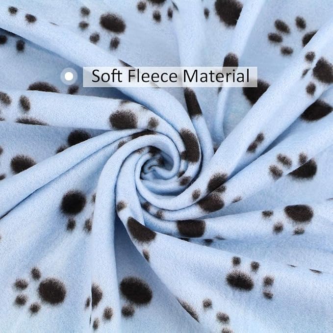 Comsmart Pet Blanket Dog Cat Soft Fleece Blankets Sleep Mat Pad Bed Cover with Paw Print for Kitten Puppy and Other Small Animals, 6 Pack of 24x28 Inches