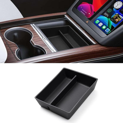 Yumzeco Compatible with 2021-2025 Tesla Model S Model X Center Console Organizer Plaid/Long Range, Armrest Silicone Center Console Storage Box for 2022 2023 2024 2025 Tesla S X Accessories
