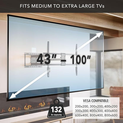 Mount-It! Long Arm Full Motion TV Wall Mount, Extra Long 42.5-Inch Extension